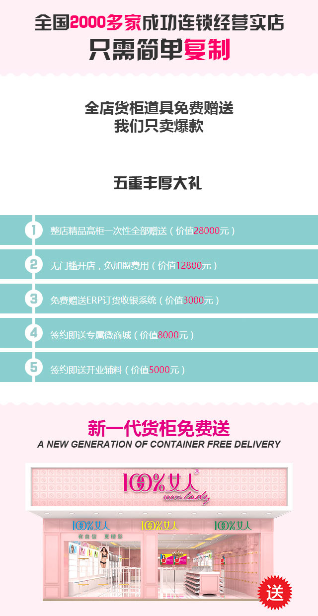 100%女人加盟优势