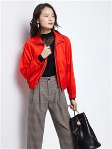 法路易娜女装法路易娜2020春款红色夹克