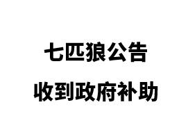 七匹狼關于收到政府補助的公告
